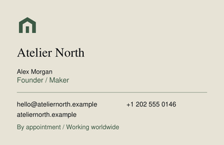 Business card / back design preview