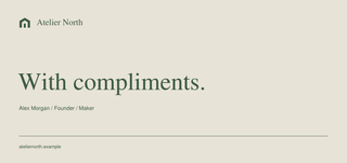 With compliments design preview