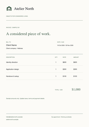 Invoice design preview