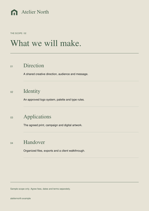 Proposal / scope design preview
